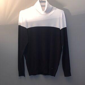 Calvin Klein Black and White Turtleneck Sweater Men’s Large